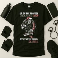 SANTA Up On The Rooftop Click Click Click T-Shirt