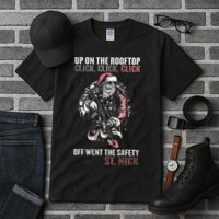 SANTA Up On The Rooftop Click Click Click Tall T-Shirt