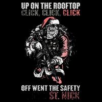 SANTA Up On The Rooftop Click Click Click Drawstring Bag