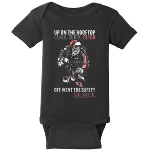 SANTA Up On The Rooftop Click Click Click Baby Bodysuit