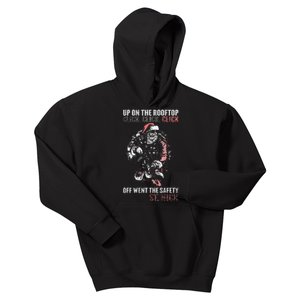 SANTA Up On The Rooftop Click Click Click Kids Hoodie