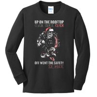 SANTA Up On The Rooftop Click Click Click Kids Long Sleeve Shirt