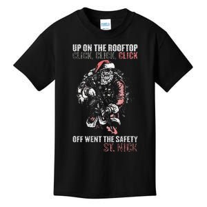 SANTA Up On The Rooftop Click Click Click Kids T-Shirt