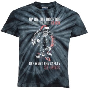 SANTA Up On The Rooftop Click Click Click Kids Tie-Dye T-Shirt