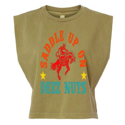 Saddle Up On Deez Nuts Vintage  Garment-Dyed Women's Muscle Tee