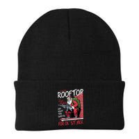 Santa Up On The Rooftop Click Click Click Knit Cap Winter Beanie