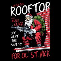 Santa Up On The Rooftop Click Click Click Drawstring Bag