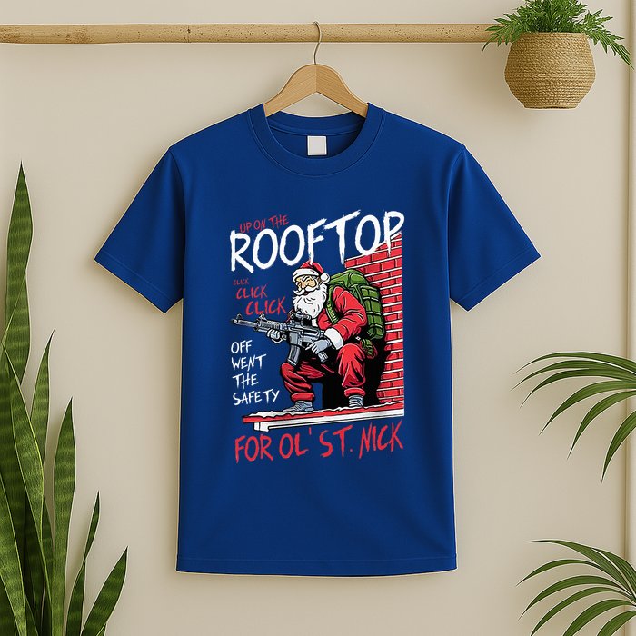 Santa Up On The Rooftop Click Click Click T-Shirt