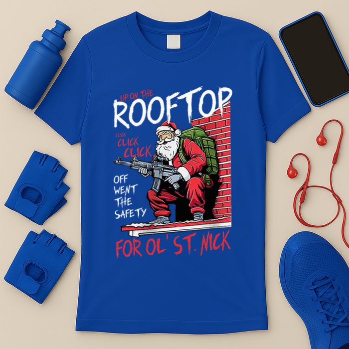 Santa Up On The Rooftop Click Click Click T-Shirt