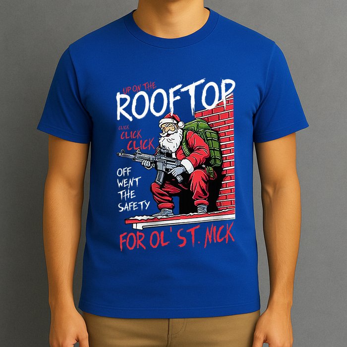 Santa Up On The Rooftop Click Click Click T-Shirt