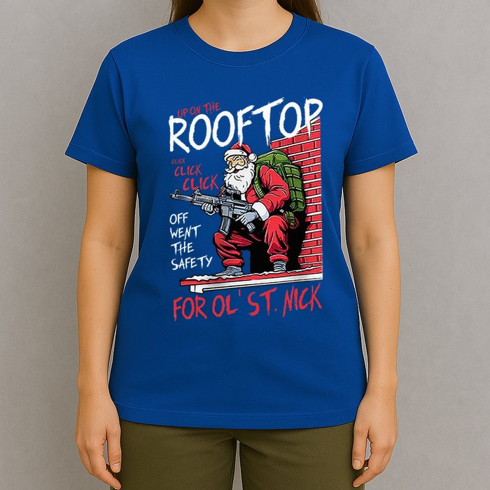 Santa Up On The Rooftop Click Click Click T-Shirt