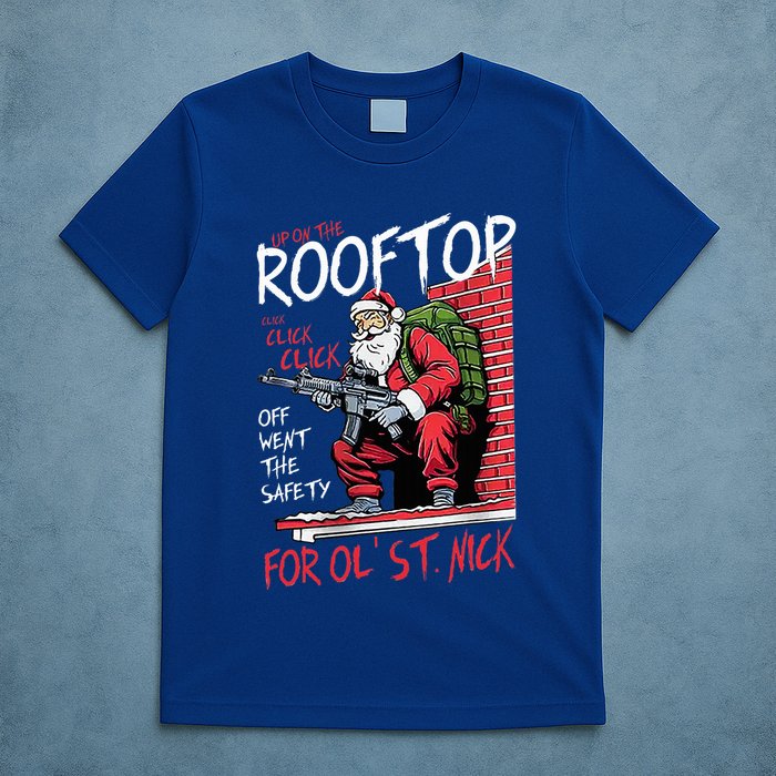 Santa Up On The Rooftop Click Click Click T-Shirt