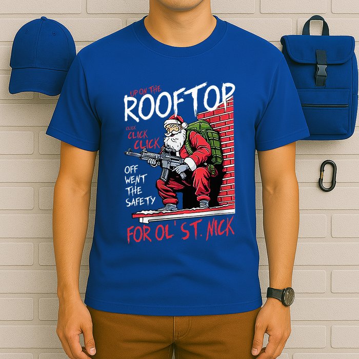 Santa Up On The Rooftop Click Click Click T-Shirt