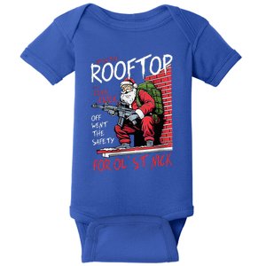 Santa Up On The Rooftop Click Click Click Baby Bodysuit