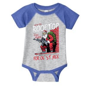 Santa Up On The Rooftop Click Click Click Infant Baby Jersey Bodysuit