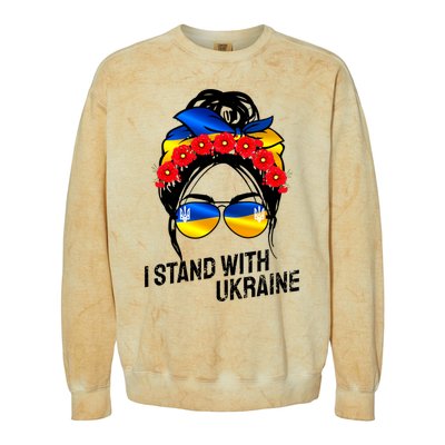 Support Ukraine Pride I Stand With Ukraine Flag Gift Colorblast Crewneck Sweatshirt