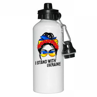 Support Ukraine Pride I Stand With Ukraine Flag Gift Aluminum Water Bottle