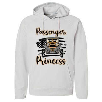 Sxs Utv Passenger Princess Orange Flag Performance Fleece Hoodie