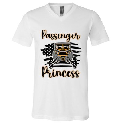 Sxs Utv Passenger Princess Orange Flag V-Neck T-Shirt