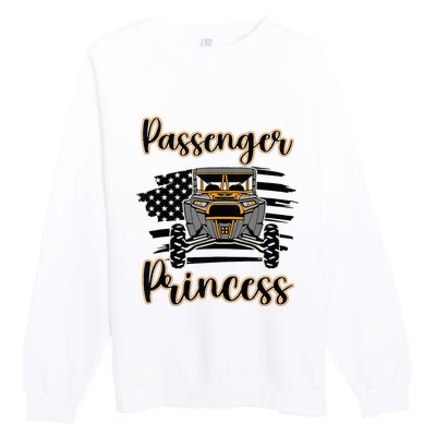 Sxs Utv Passenger Princess Orange Flag Premium Crewneck Sweatshirt