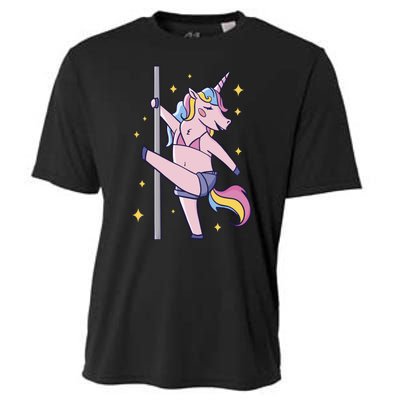 Stripper Unicorn Pole Dancer Cooling Performance Crew T-Shirt