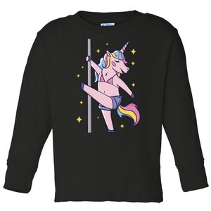 Stripper Unicorn Pole Dancer Toddler Long Sleeve Shirt