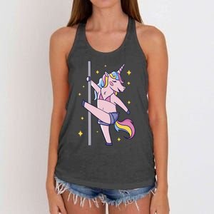 Stripper Unicorn Pole Dancer Women's Knotted Racerback Tank