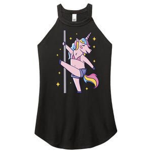 Stripper Unicorn Pole Dancer Women's Perfect Tri Rocker Tank