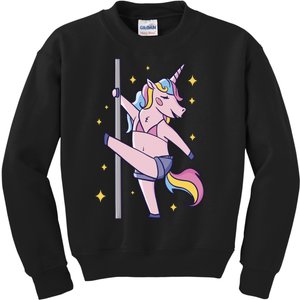 Stripper Unicorn Pole Dancer Kids Sweatshirt