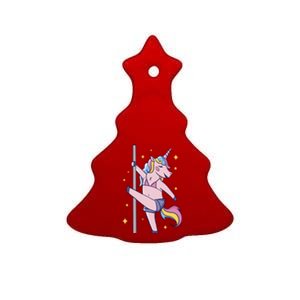 Stripper Unicorn Pole Dancer Ceramic Tree Ornament