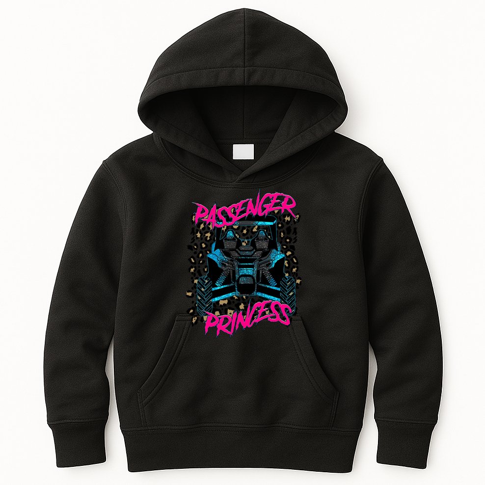 Sxs Utv Passenger Princess Adventure Offroad Kids Hoodie