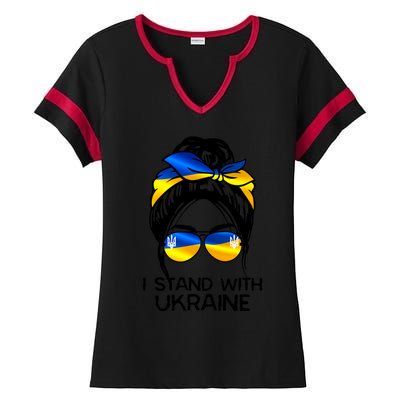 Support Ukraine Pride I Stand With Ukraine Flag Funny Gift Ladies Halftime Notch Neck Tee