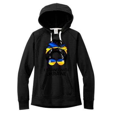 Support Ukraine Pride I Stand With Ukraine Flag Funny Gift Women's Fleece Hoodie