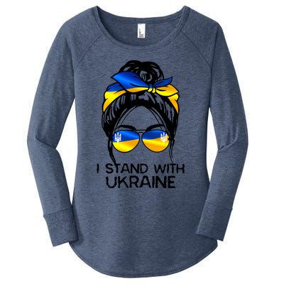 Support Ukraine Pride I Stand With Ukraine Flag Funny Gift Women's Perfect Tri Tunic Long Sleeve Shirt