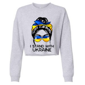 Support Ukraine Pride I Stand With Ukraine Flag Funny Gift Cropped Pullover Crew