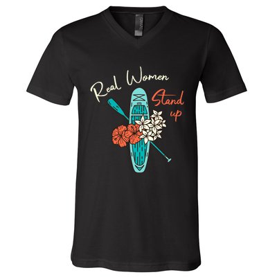 Stand Up Paddling | Real Wo Stand Up | Sup Paddle V-Neck T-Shirt