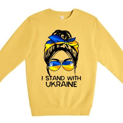 Support Ukraine Pride I Stand With Ukraine Flag Gift Premium Crewneck Sweatshirt