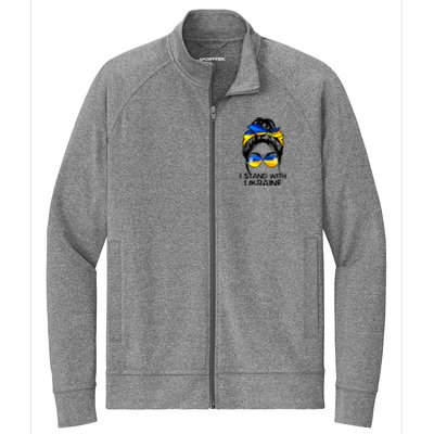 Support Ukraine Pride I Stand With Ukraine Flag Gift Stretch Full-Zip Cadet Jacket