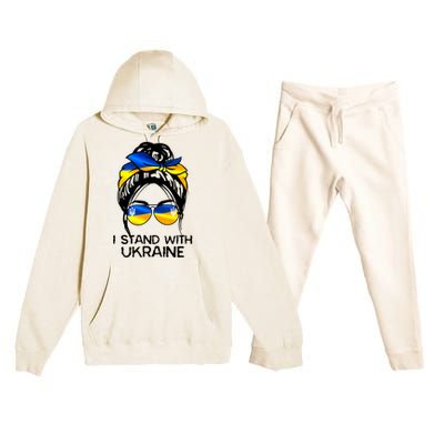 Support Ukraine Pride I Stand With Ukraine Flag Gift Premium Hooded Sweatsuit Set