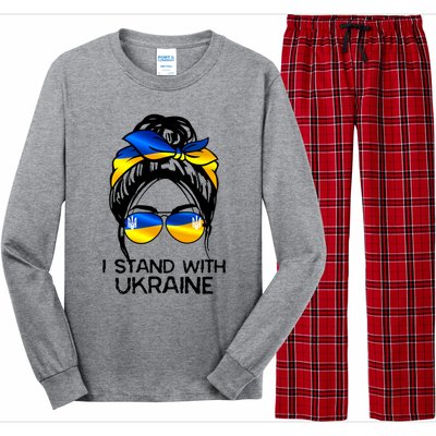 Support Ukraine Pride I Stand With Ukraine Flag Gift Long Sleeve Pajama Set