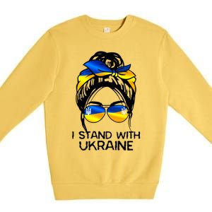 Support Ukraine Pride I Stand With Ukraine Flag Cute Gift Premium Crewneck Sweatshirt