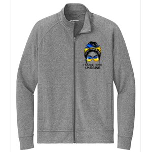 Support Ukraine Pride I Stand With Ukraine Flag Cute Gift Stretch Full-Zip Cadet Jacket