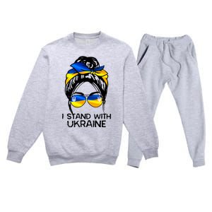 Support Ukraine Pride I Stand With Ukraine Flag Cute Gift Premium Crewneck Sweatsuit Set