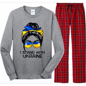 Support Ukraine Pride I Stand With Ukraine Flag Cute Gift Long Sleeve Pajama Set