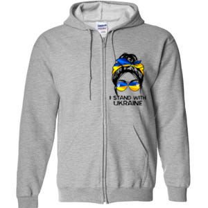 Support Ukraine Pride I Stand With Ukraine Flag Cute Gift Full Zip Hoodie