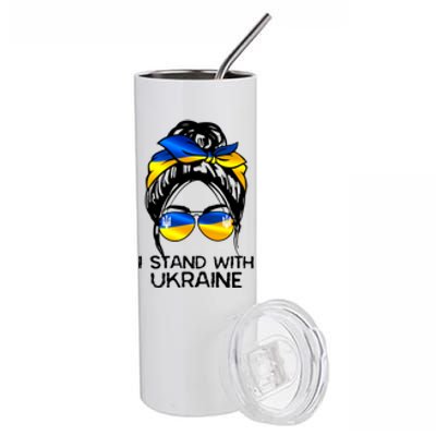 Support Ukraine Pride I Stand With Ukraine Flag Cute Gift Stainless Steel Tumbler