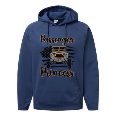 Sxs Utv Passenger Princess Orange Flag Performance Fleece Hoodie