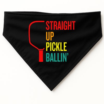 Straight Up Pickle Ballin' For Pickleball Lovers USA-Made Doggie Bandana