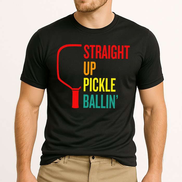 Straight Up Pickle Ballin' For Pickleball Lovers Cooling Performance Crew T-Shirt