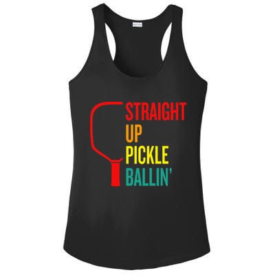 Straight Up Pickle Ballin' For Pickleball Lovers Ladies PosiCharge Competitor Racerback Tank